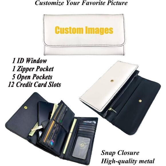 Gothic Raven/Crow Wallet – Black Rose Print with Full Moon and Thorn Detailing - Picture 6 of 6